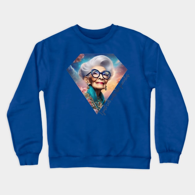 Iris Apfel fashionista Crewneck Sweatshirt by Alexander S.